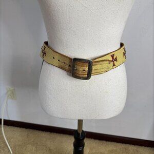 Ratzer Studded Leather Cross Design Belt Size Small